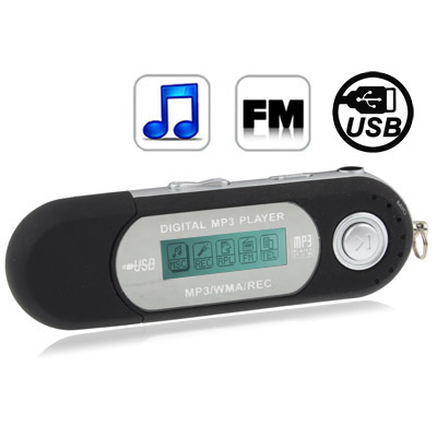 4GB MP3 Player with LCD Screen, Support FM Radio, Work with AAA battery, Use as USB Flash Disk (Black) - Click Image to Close